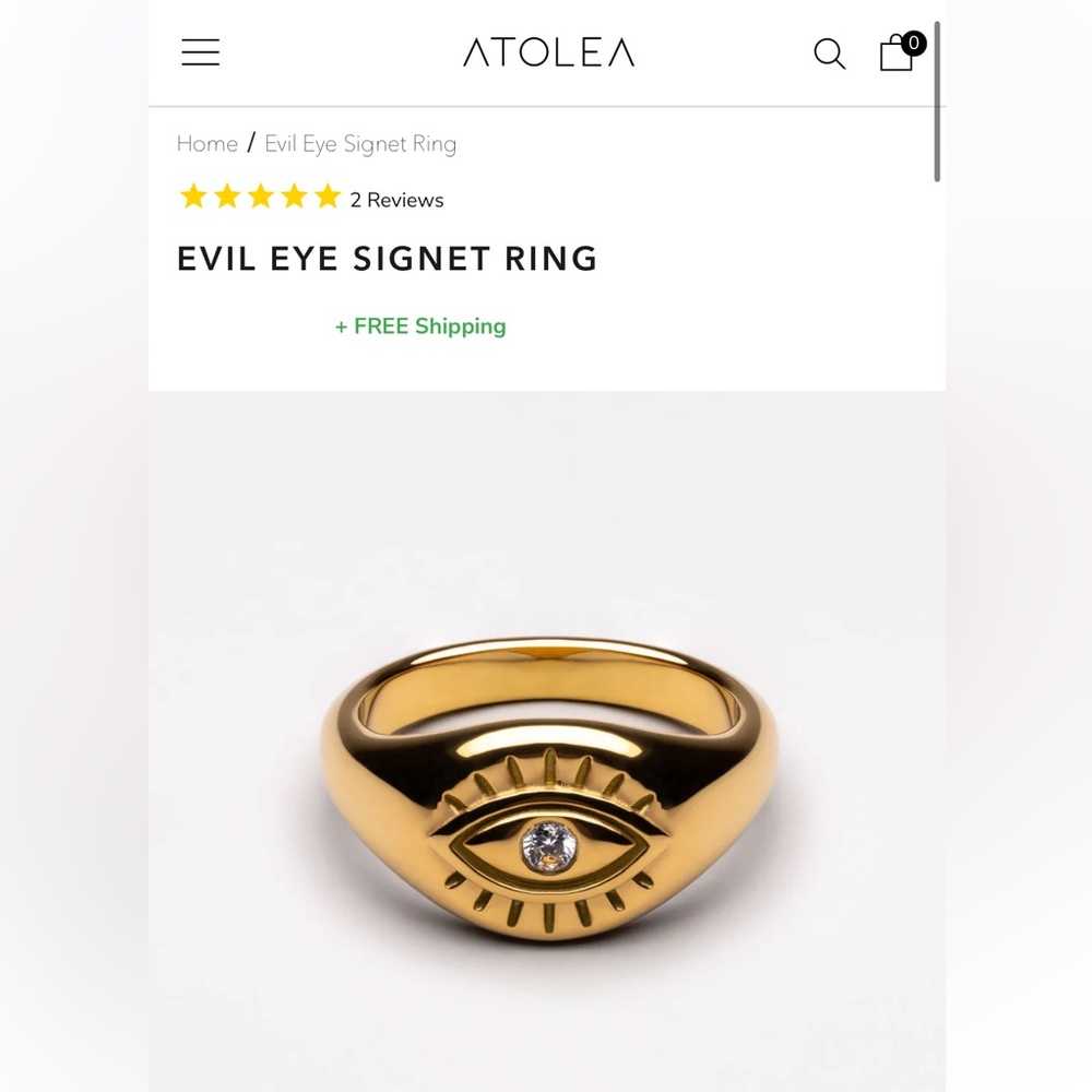 NWT Evil Eye Signet Ring